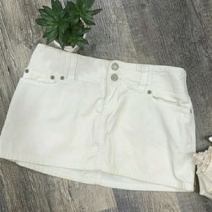 A&F White Corduroy Mini Skirt Sz 2